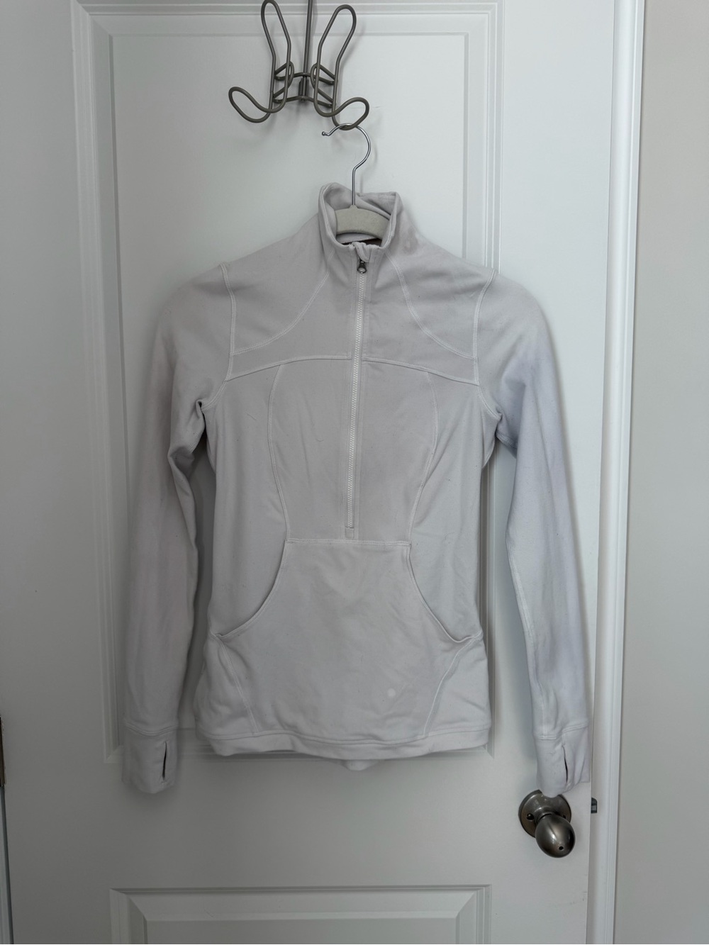 lululemon athletica Light Gray Half-Zip Cowl Pullover